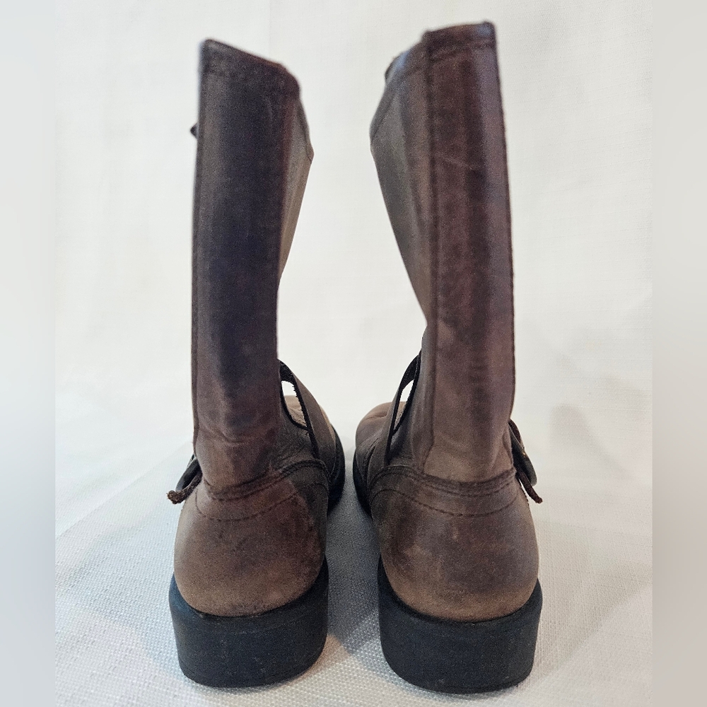 Small Frye Engineer Boots Brown Leather Girl Size 13.5 - Picture 2 of 8